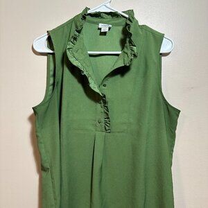J. Crew Button-up Ruffle Tank Size 10